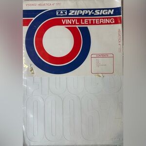 Zippy-Sign Vinyl Numbers Helvetica 4" White